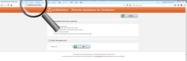 Ordissimo remotely control webpage